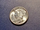 Gem BU FSB 1945-D Mercury Dime