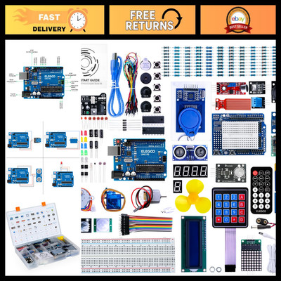 Complete Arduino Starter Kit - UNO R3 Project with Sensors, LEDs & Components