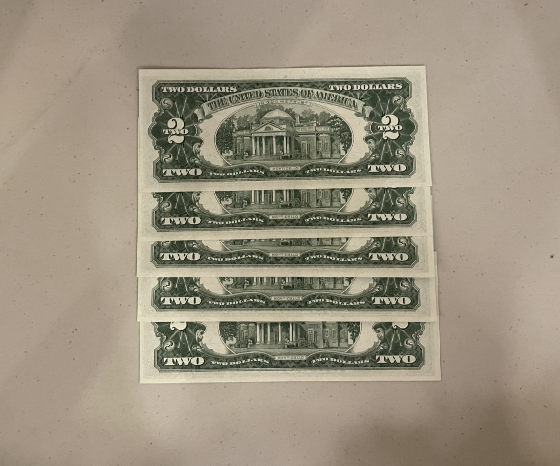 Consecutive 1953 & 1963 Two Dollar Red Seal Notes Certificate Bill $2 Sequential