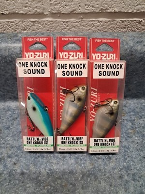 3 Vintage Yo Zuri Rattl'n Vibe One Knock Sound Lipless Crank 2 5/8'' 5/8oz R1423 