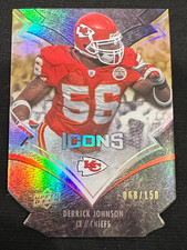 DERRICK JOHNSON 2008 Upper Deck Icons Silver Die-Cut #49 NFL Chiefs #068/150