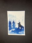 aceo original painting, wolf in forest, watercolor, 2.5 x 3.5, keris creations — photo 3