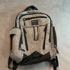 Eddie Bauer Diaper Bag Backpack Gray Baby First Adventure Waterproof Insulated