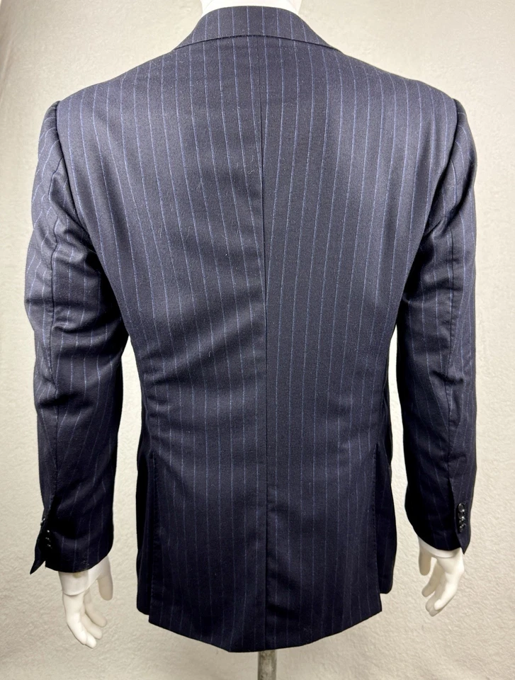 Cesare Attolini Suit Navy - Blue/white Pinstripe Cashmere Blend Sz 52IT 42US - Image 4 of 4