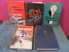 lot 5 Rex Stout Nero Wolfe hardcover mystery book zeck plot death doxy omnibus