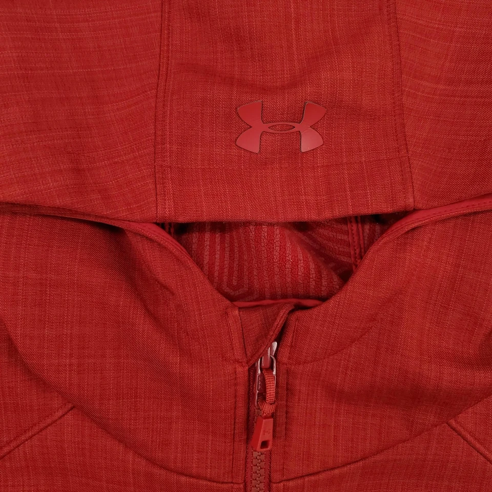 Under Armour Jacket Mens XL Red UA Storm Hooded Softshell Full Zip Rain - Image 3 of 4