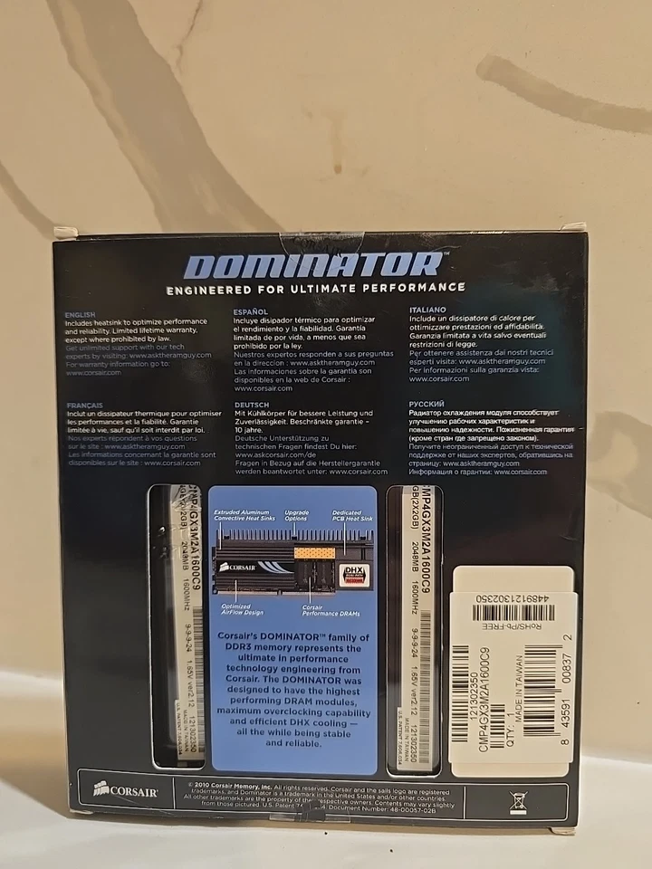 CORSAIR DOMINATOR 4GB (2 x 2GB) DDR3 1600 (PC3 12800) Desktop Memory Model CMP4G - Image 2 of 3