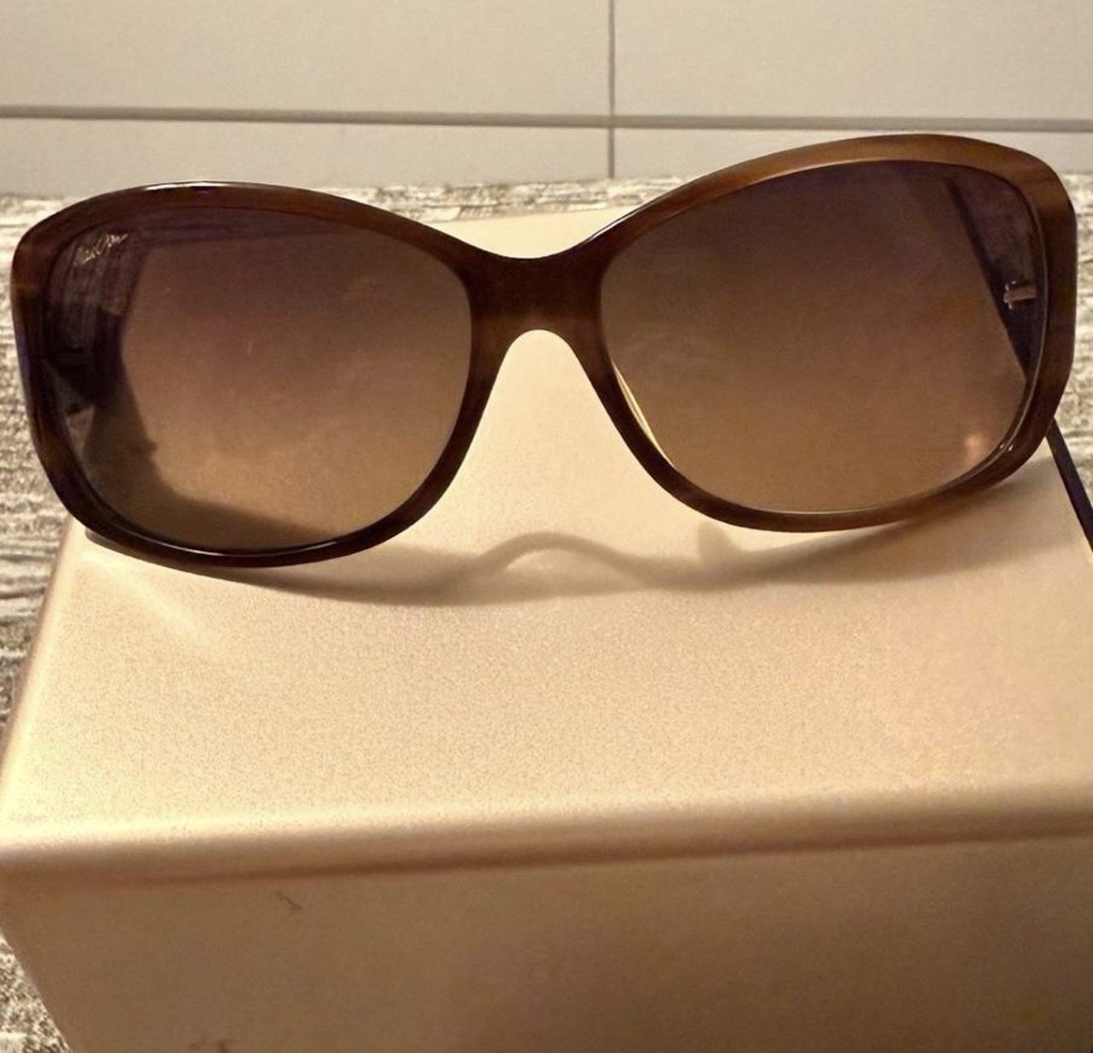 Maui Jim Nalani MJ295-03T Sunglasses Polarized Tortoise Slate Blue Japan Luxury
