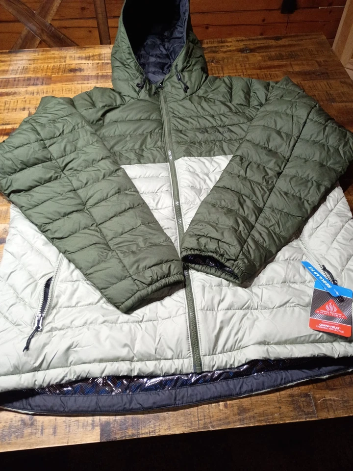 Columbia Mens White Out II Omni Heat Insulated Hooded Jacket Sz XL Safari - Image 2 of 4