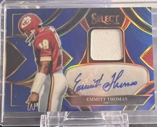 Emmitt Thomas Auto /149 2025 Panini Select Signature Memorabilia Blue Prizm 