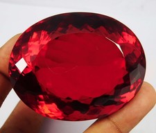 HUGE CERTIFIED 600 Ct Natural Oval Cut Red Topaz Brazilian Loose Gemstone