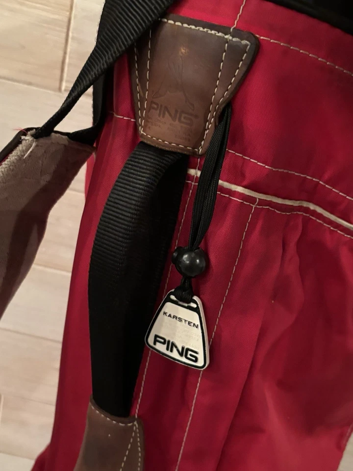 Vintage Ping KARSTEN Classic Lightweight Hoofer Pencil Bag No Stand Red 4 Way - Image 3 of 4