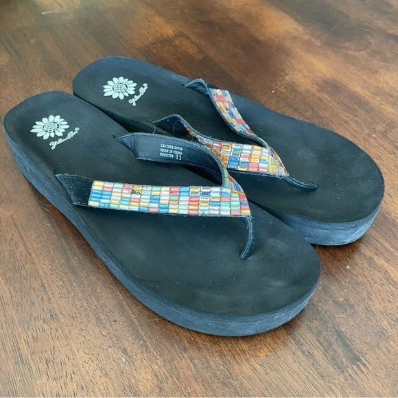 SAOLA Scatola Gialla Infradito Brigitte Pelle Bling Suola Donna Taglia 11 Spiaggia