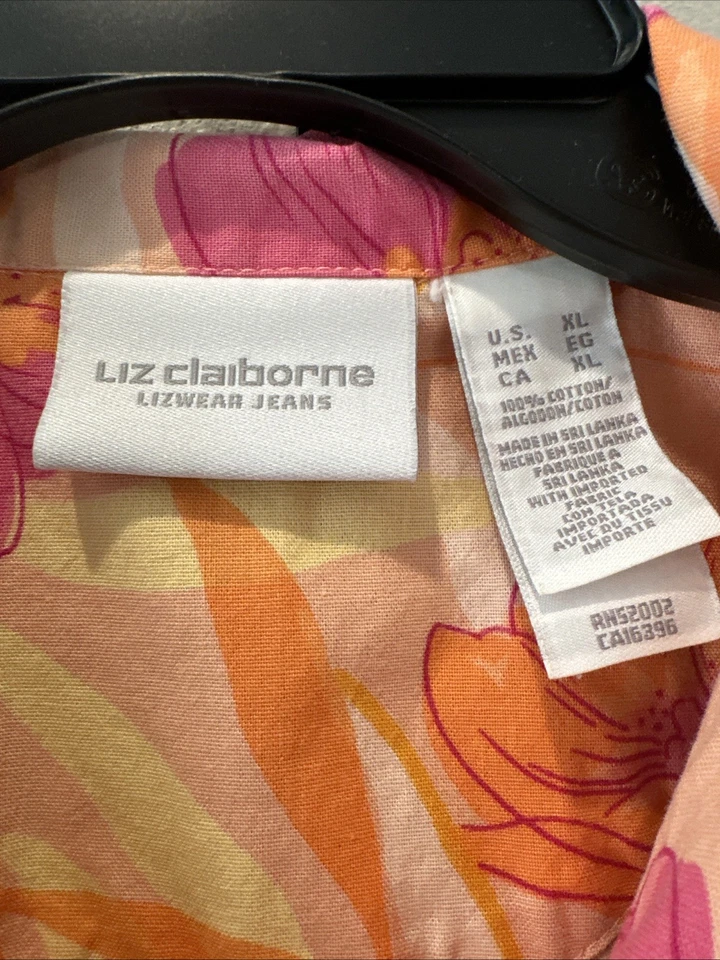 Liz Claiborne Womens Floral 2 Piece Pajama Sleepwear Set XL Top W/ Large Bottoms - Image 3 of 4