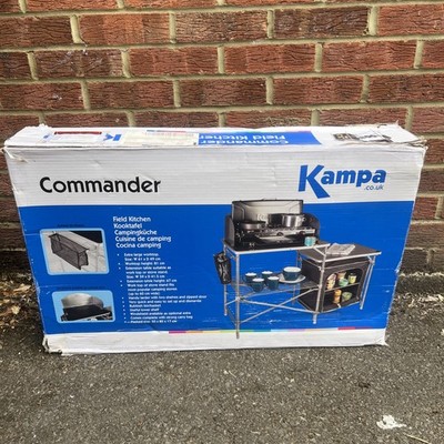 Kampa Commander Feldküche faltbarer Campingtisch mit Tragetasche, grau