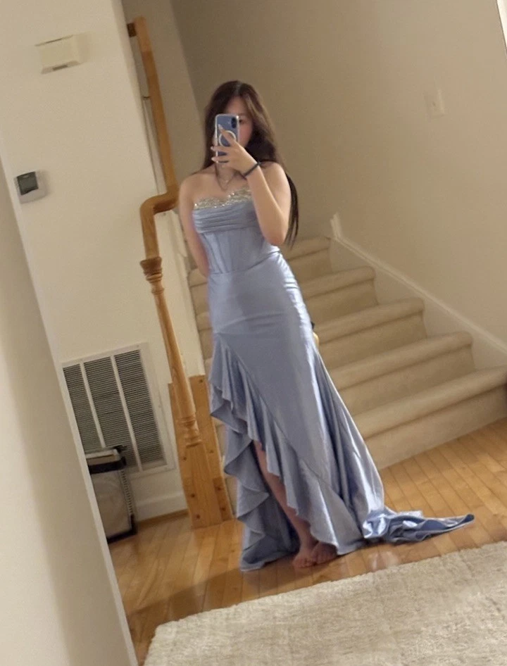 Satin Blue Bridesmaid Dresses for sale