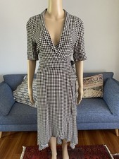 Ganni Gingham Wrap Dress Size 36 / 8