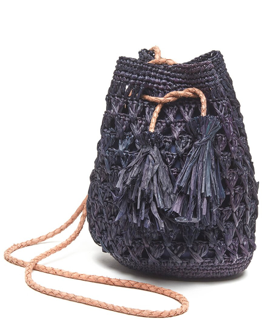 Женская сумка через плечо Mar Y Sol Odette из рафии синего цвета 10590₽