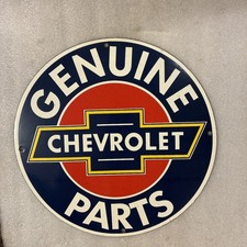 GENUINE CHEVROLET PARTS PORCELAIN SIGN Gas Station Oil Car Dealer Gm Parts