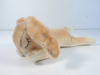 Steiff Floppy Hansi Rabbit Bunny 5527/17 Laying Down Mohair Stuffed Animal 8'' W