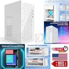 High Airflow Micro ATX Case - Slim White Design with 2 USB Ports, Gaming Ready