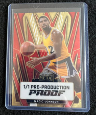 Marketplace image: Magic Johnson 1/1 Leaf Metal Pre Production Proof Red Gold Superfractor