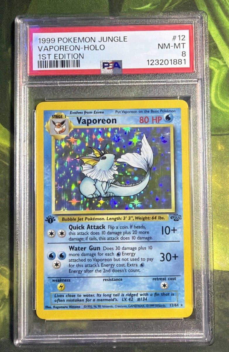 1st Edition Vaporeon Holo 12/65 - Jungle - PSA 8 NM-MT | eBay