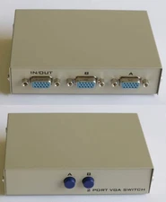 2 Port VGA SVGA Monitor Sharing Switch Box 2 In 1 Out For LCD PC TV Monitor