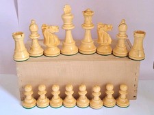 Vintage Set scacchi Staunton in Legno laccato King 8,5 cm 