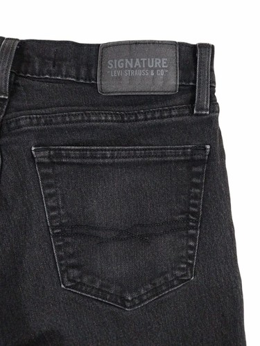 Levi's Signature S37 Slim Jeans Straight Leg Mid Rise Black Mens 32x30 - Picture 8 of 12