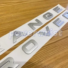 2PCS Rear Front Nameplate Emblem For Range Rover Letter Badge Sport Matte Silver