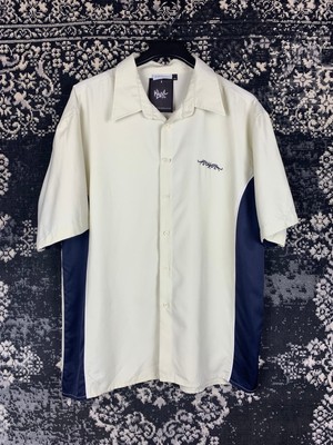 Clockhouse Men's XXL Beige and Black Short Sleeve Button Up Shirt
