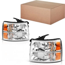 Headlights Assembly for 2007-13 Chevy Silverado 1500 2500HD 3500HD Headlamps