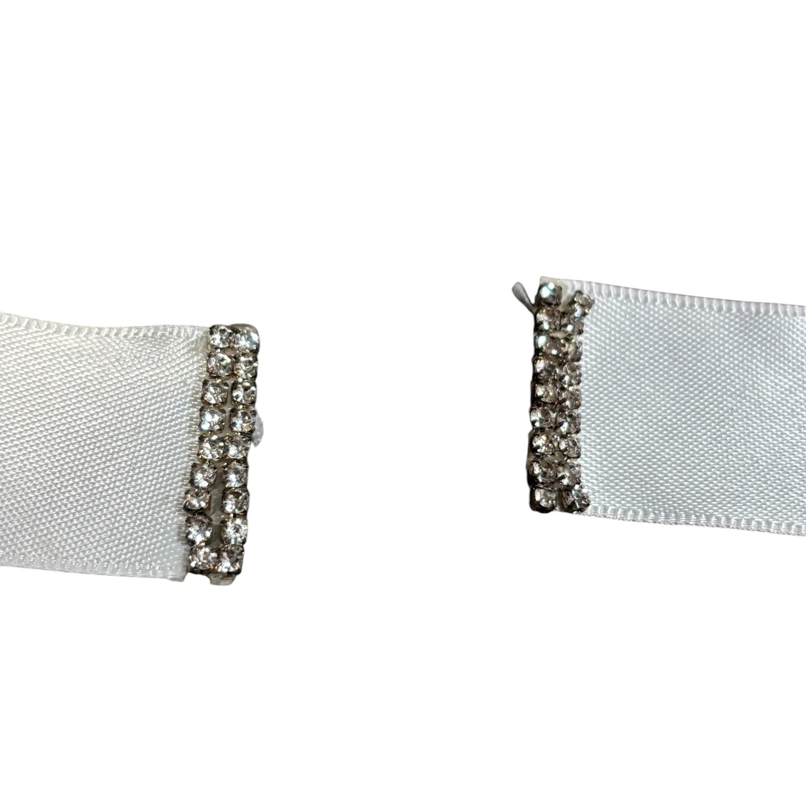 Bridal Wedding Sash Belt Womens One Size White Satin Rhinestone Pearl Beaded