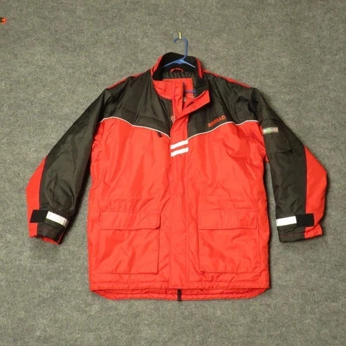 Synfiber Workwear Jacket Mens Extra Large Red Polar Parka Lined Full Zip Jacket