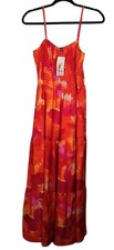 PrettyGarden Dress Womens Small Multicolor Floral Smocked Maxi Sundress New