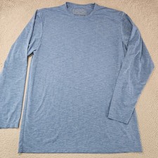 ANETIK Shirt Mens XL Blue Heather Long Sleeve Performance UPF 30 Sun Protection