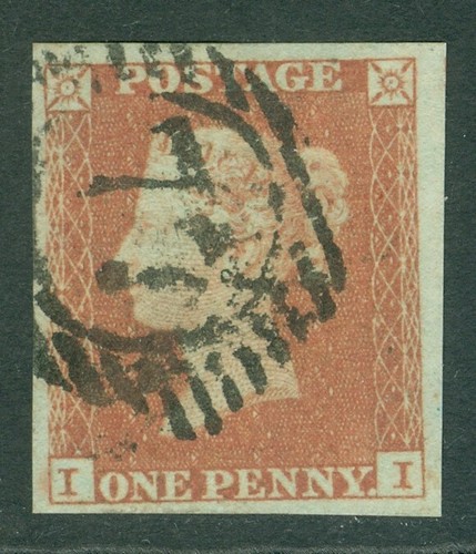 SG 8 1d red-brown plate 164 lettered II. Very fine used 4 margin example