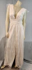 Altar'D State Ivory Plunging V Neck Floral Tulle Slvlss Dress LARGE Womens NEW