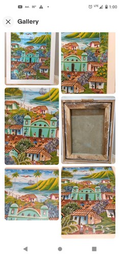 MASTERPIECE "Painting on Canvas" Beautiful Scene in Mexico Children at School - Picture 3 of 4