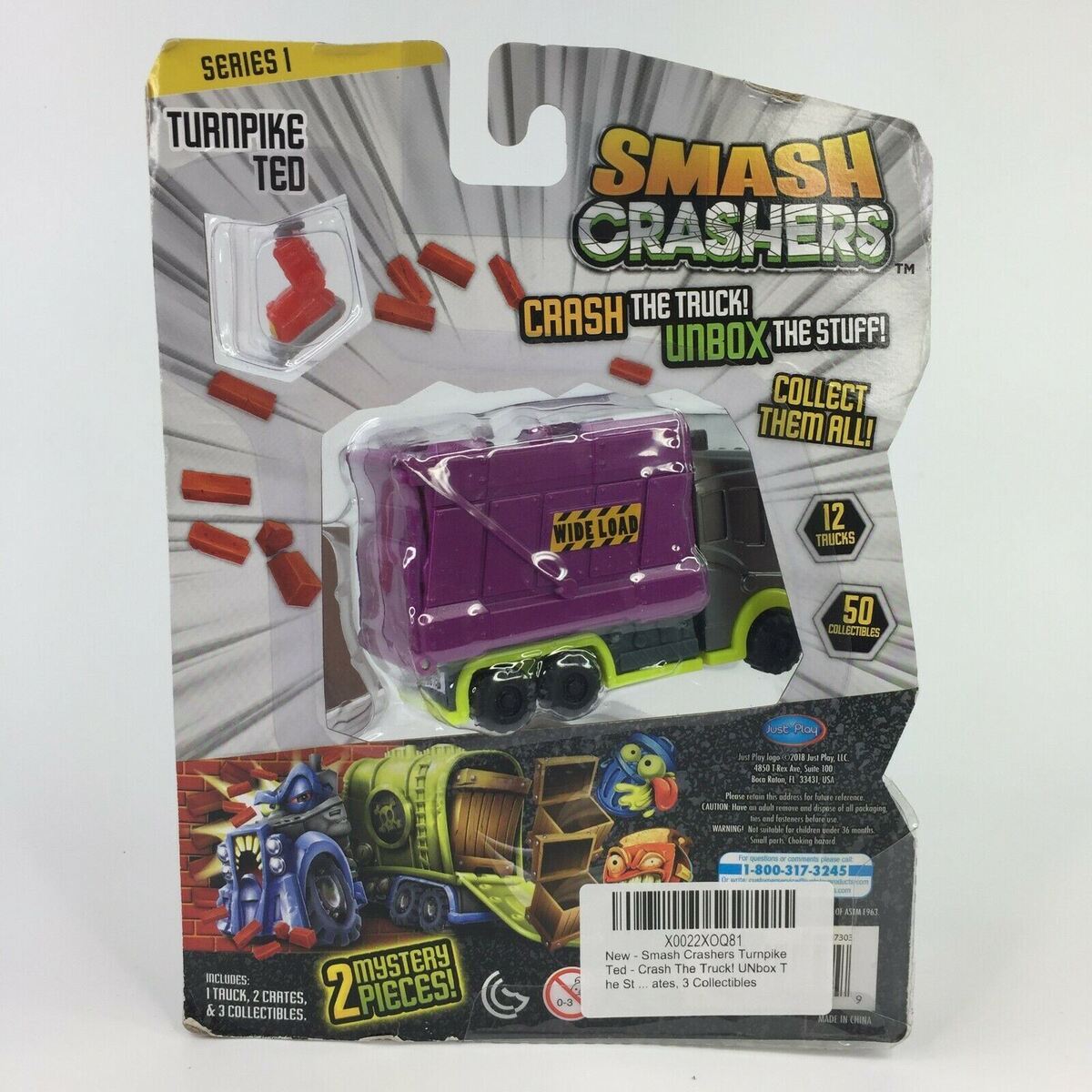 4 packs Smash Crashers Toy Trucks Cars - w free play box