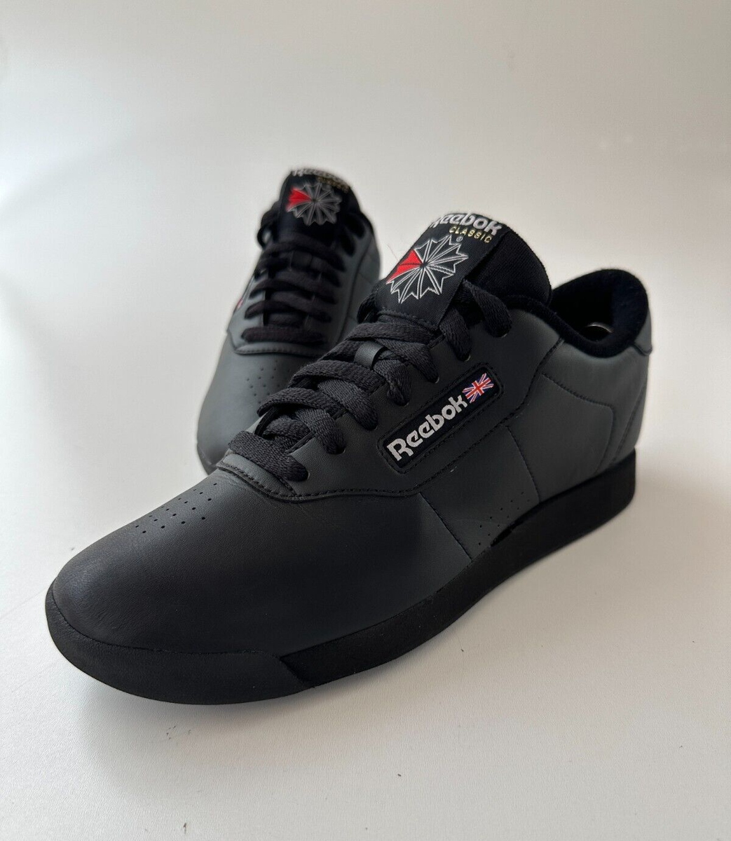 REEBOK Women Princess Classic 7344 All Black Shoes Sneakers Size