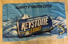 🎣 Keystone Light 'Always a Smooth Catch' Banner 3'x5'  Perfect Size🍺