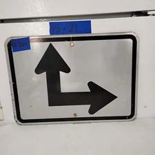 Street Traffic Road Sign 90 Degree Intersection Arrows 21"X 15"  12-267