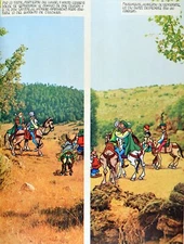 Comic horse riding Animated story. Decorative Poster. Graphic Art Design 4026