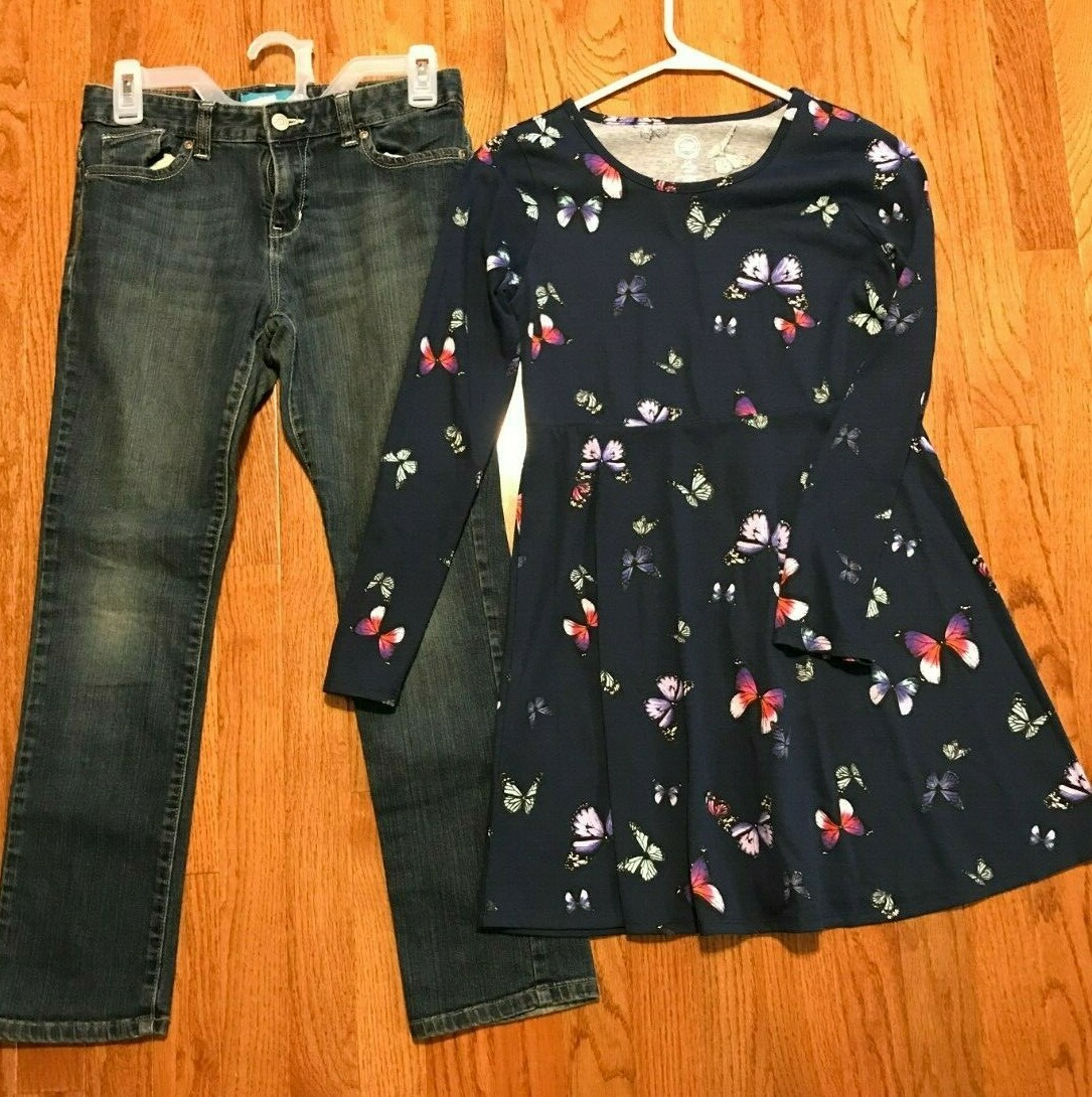 Lot of 2 Old Navy Girls Size 12 PLUS Jeans Adjustable Waist 10/12 Plus