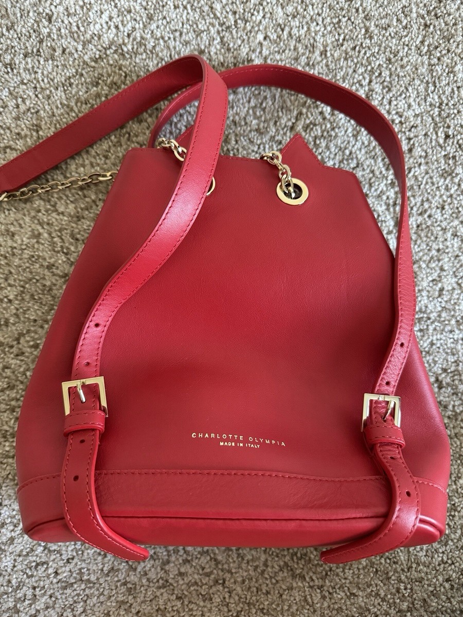 Charlotte Olympia Petite Feline Red Leather Backpack Charlotte Olympia Petite Feline Red Leather Backpack | eBay main image 3