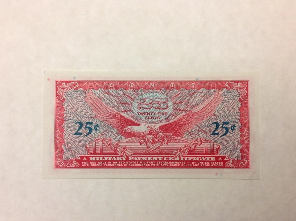 ~ 25  CENTS MPC MILITARY PAYMENT CERTIFICATE  641 - UNCIRCULATED UNC - SALE - Image 2 of 2