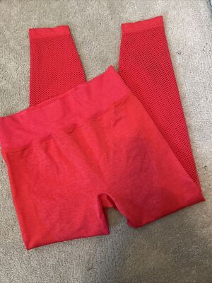 Victoria's Secret PINK Active Leggings Mesh Legs Red Size L