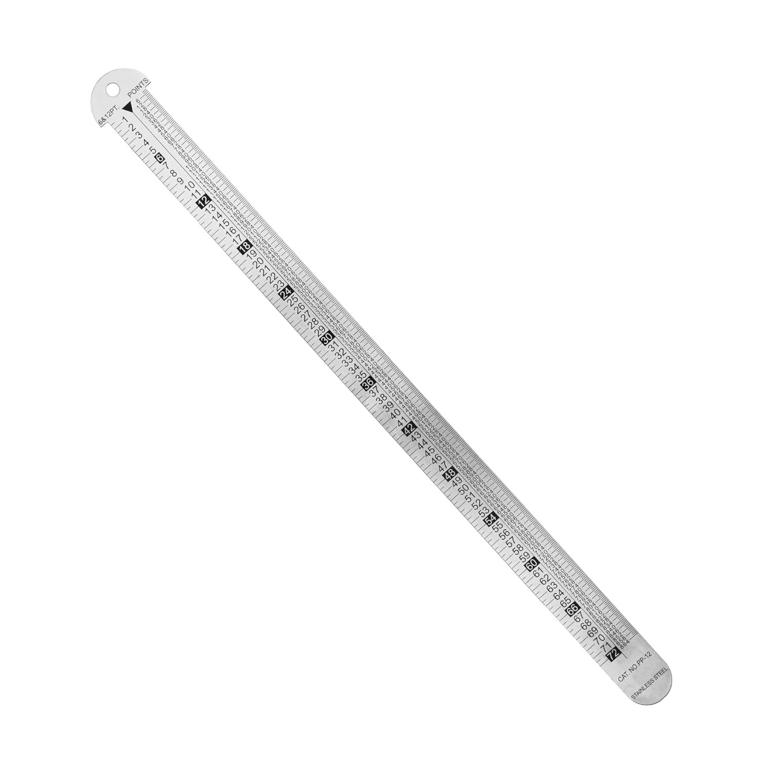 Pacific Arc 12 inch Stainless Steel Ruler, with Pica, Points, Inches ...